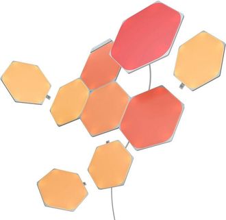 Nanoleaf Shapes Hexagon Starter Kit, 9 Esagoni Luminosi led rgbw Smart, Applique da Parete Interno Modulari, Luci Led 16M Colori WiFi, Funziona con Alexa