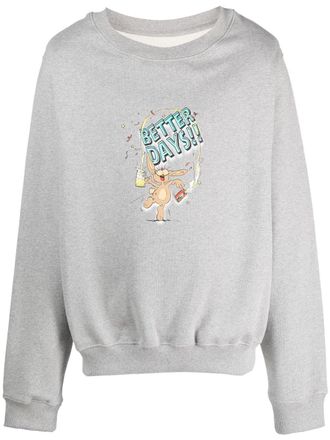 Martine Rose Better Days bunny-print cotton sweatshirt - men - Cotton - S - Grey
