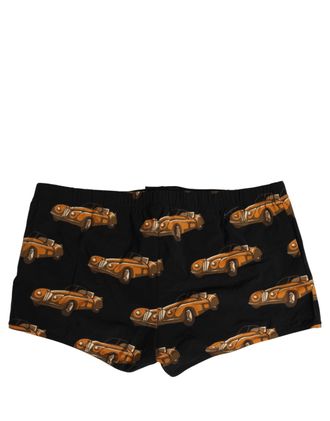 Dolce & Gabbana Car Print Swim Shorts - Black