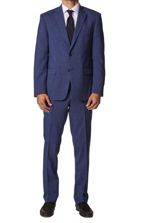 JB Britches Sartorial Classic Fit Wool & Linen Suit in Blue at Nordstrom, Size 38