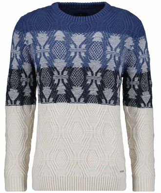 Ragman Rundhalspullover RAGMAN, Herren, Gr. 52, blau (royal), 100% Baumwolle, ohne Ausschnitt, Pullover Rundhalspullover