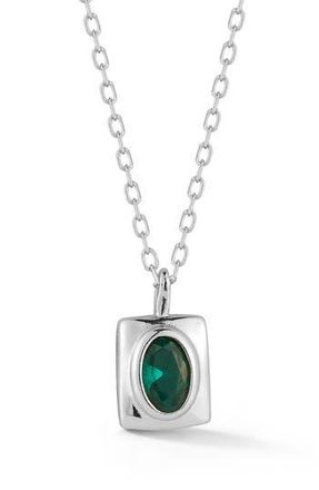 Glaze Jewelry Cubic Zirconia Square Pendant Necklace in Silver at Nordstrom Rack
