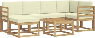 vidaXL Conjunto De Sof&aacute;s De Exterior 7 Uds. Blanco Y Crema Vidaxl