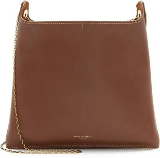 Saint Laurent Brown Calfskin Liane Chain Shoulder Bag (Authentic Pre-Loved)