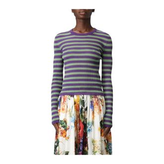 Dolce & Gabbana Long Sleeve T-Shirts, female, Multicolor, S, Striped Long Sleeve Top