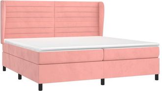 vidaXL Vidaxl - Cama Box Spring Con Colch&oacute;n Terciopelo Rosa 200x200 Cm