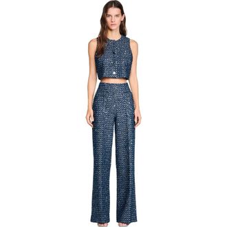Sandro Sequin trousers in Navy Blue at Nordstrom, Size 42 Eu