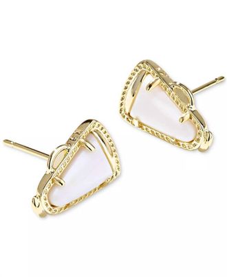 Kendra Scott Womens Cheer Stud Earrings In Gold White Mother Of Pearl