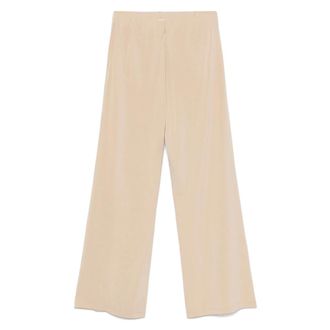 Le Tricot Perugia Wide Trousers, female, Beige, L, Wide Leg Trousers with Elasticated Waistband
