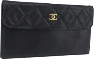 Chanel Pre-owned Wallets, female, Black, Size: ONE SIZE Pre-owned Vintage Pouch