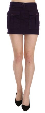 Gianfranco Ferre High Waist Button Pocket A-line Mini Womens Skirt