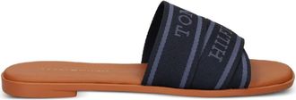 Tommy Hilfiger logo-strap slide sandals - women - Polyester/Synthetic Rubber/Leather - 36 - Blue