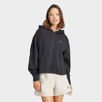 adidas Kapuzensweatshirt ADIDAS SPORTSWEAR W ALL SZN FT FZ, Damen, Gr. XXL, schwarz, Obermaterial: 100% Baumwolle, Sweatshirts Kapuzensweatshirt