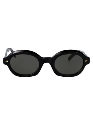 Retro Superfuture Round Sunglasses D7 Z Black