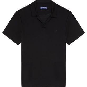 Vilebrequin Mens Solid Tencil Polo Shirt in Black at Nordstrom, Size Xx-Large