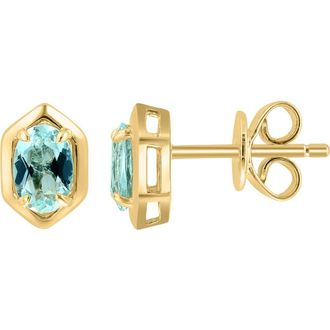 Effy Oval Aquamarine Stud Earrings in Blue at Nordstrom Rack