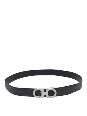 Ferragamo Black Reversibile Double Belt