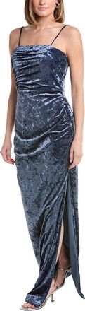 Rene Ruiz Strapless Velvet Burnout Column Gown