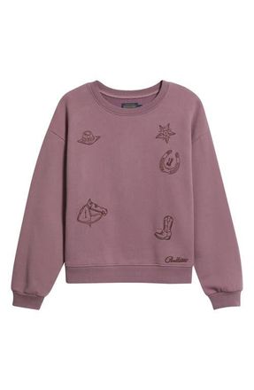 Pendleton Embroidered Cotton French Terry Crewneck Sweatshirt in Berry at Nordstrom, Size Xx-Large