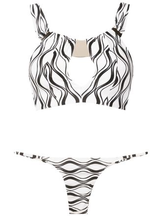 Amir Slama Bikini con stampa - Bianco