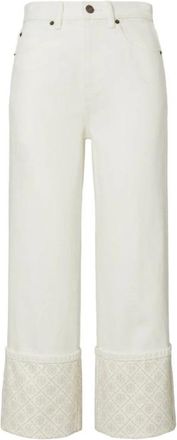 Tory Burch Cropped Jeans - Dames - Cropped Jeans - Wit - W26 - Katoen - Jeans