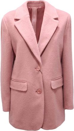 Marella Maxi Wollen Blazer Jas - Dames - Blazers - Roze - M - Wol - Jassen