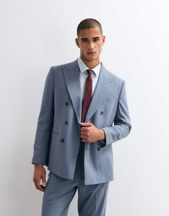 Asos Blazer doppiopetto regular fit blu
