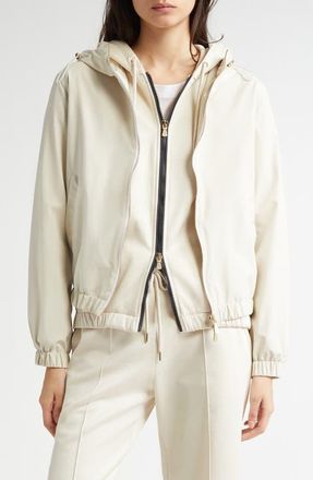 Eleventy Stretch Hooded Jacket in Sand at Nordstrom, Size Large