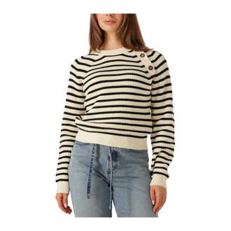 Another Label Truien & Vesten, Dames, Zwart, S, Katoen, Zwarte Gebreide Trui voor Vrouwen