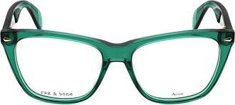 Rag & Bone Ladies Green Rectangular Eyeglass Frames RNB3013