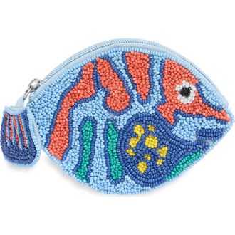 Collection XIIX Fish Beaded Zip Pouch in Blue Multi at Nordstrom Rack