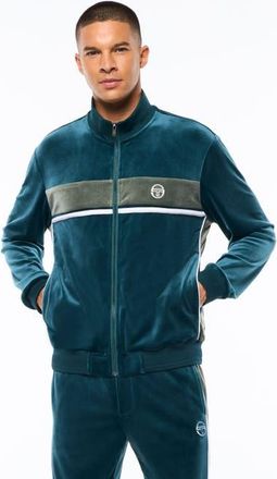 Sergio Tacchini Forato Velour Track Jacket in Mediterranea at Nordstrom, Size Xxx-Large