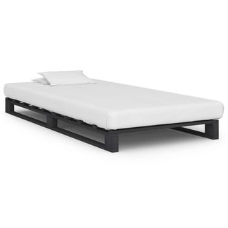 vidaXL Vidaxl - Estructura De Cama De Palets Madera Maciza Pino Gris 90x200cm