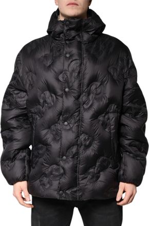 Dolce & Gabbana Black Hooded Parka Coat Winter Mens Jacket