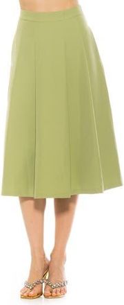 Alexia Admor Illia Pleated Midi Skirt in Sage at Nordstrom Rack, Size 12