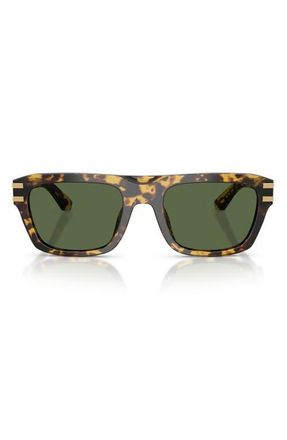 Dolce & Gabbana 54mm Rectangular Sunglasses in Yellow Havana /Dark Green at Nordstrom