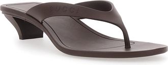 Gucci Womens Heeled Sandals Vittoria Brown Rubber