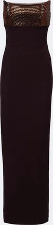 Roland Mouret Embellished paneled corset gown
