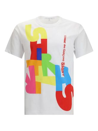 Comme Des Gar&ccedil;ons graphic-letters T-shirt - men - Cotton - S - White