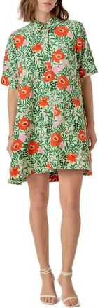 English Factory Floral Short Sleeve Cotton Shirtdress in Lime Multi at Nordstrom Rack, Size Medium