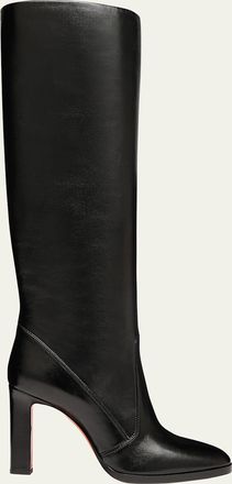 Santoni Andy Leather Stiletto Knee Boots