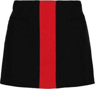 Ferragamo Contrasting-Panel Wool-Blend Mini Skirt
