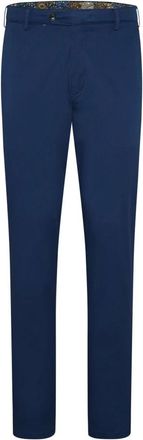 Meyer Broeken, Heren, Blauw, W36 L34, Katoen, Slim Fit Katoen Chino Bonn