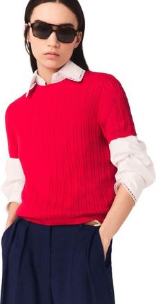 Maje Round-neck sweater in Red at Nordstrom, Size X-Small