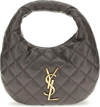 Saint Laurent Womens Gray Lamb Ovis Aries Shoulder Bag