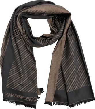 Emporio Armani Stola - Heren - Wintersjaals - Bruin - ONE Size - Polyester - Accessoires