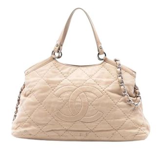 Chanel Pre-owned Handbags, female, Beige, Size: ONE SIZE Pre-owned Iridescent Calfskin Tote Bag