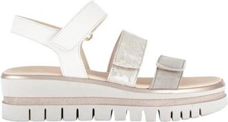 Gabor 84.620.69 Plateau Sandaal - Dames - Sleehakken - Wit - 38 1/2 EU - Leer - Schoenen