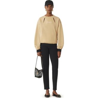 Lanvin White Lanvin Ribbon Sweatshirt in Sand at Nordstrom, Size X-Small