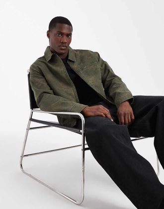 Levi's giacca harrington stampata Cristobal color khaki-Verde